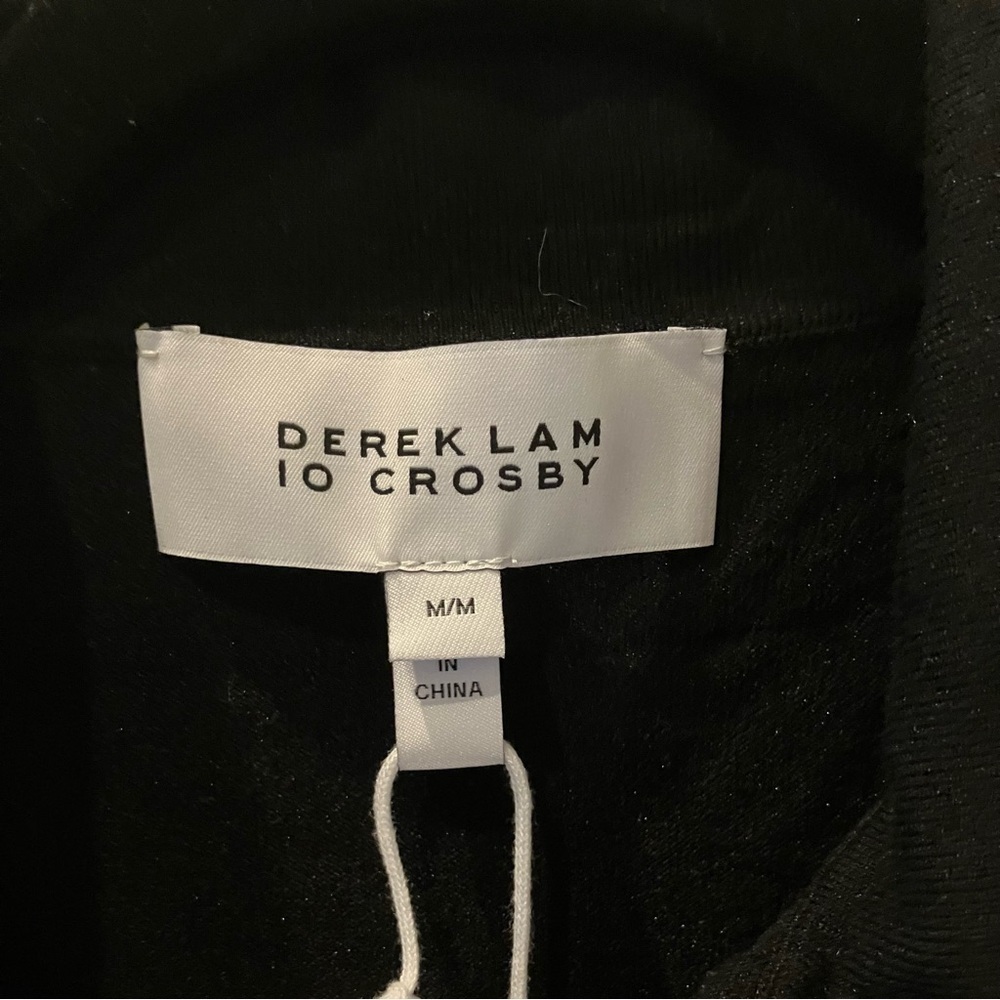 NWT Derek Lam 10 Crosby Raylen Twist Short-Sleeve Black Dress (Medium) - Picture 9 of 13